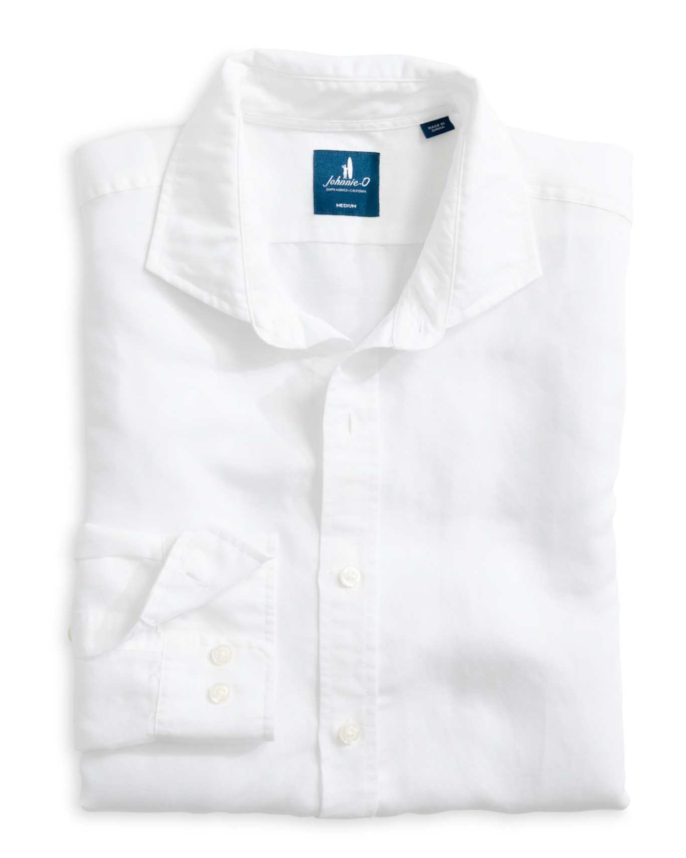 Linen Blend Button Down Shirt-McCarthy Solid