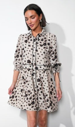 Elsa Button Down Mini With Piping