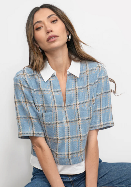 Wynn Boxy Plaid Shirt With Contrast Details
