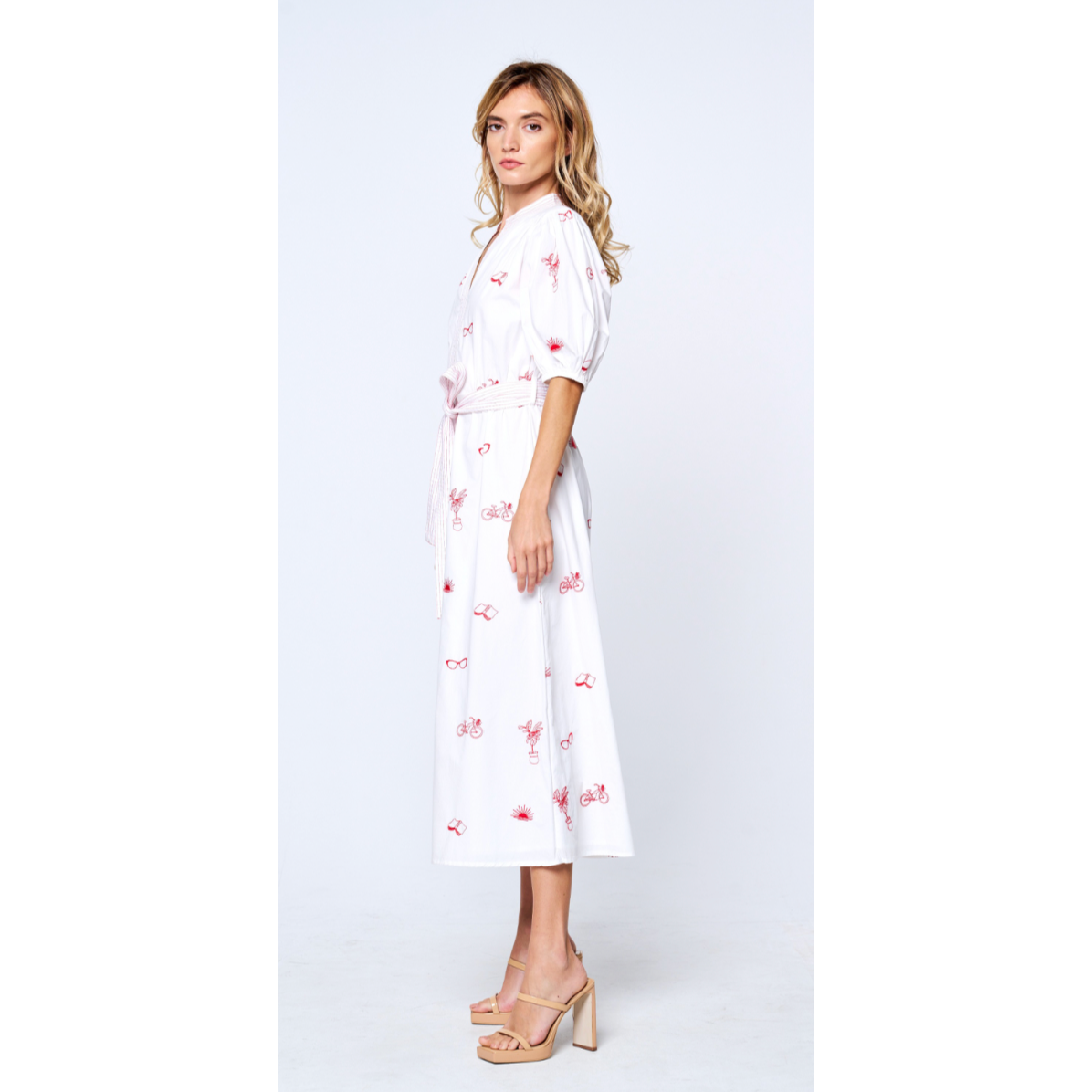 Embroidered Midi Dress