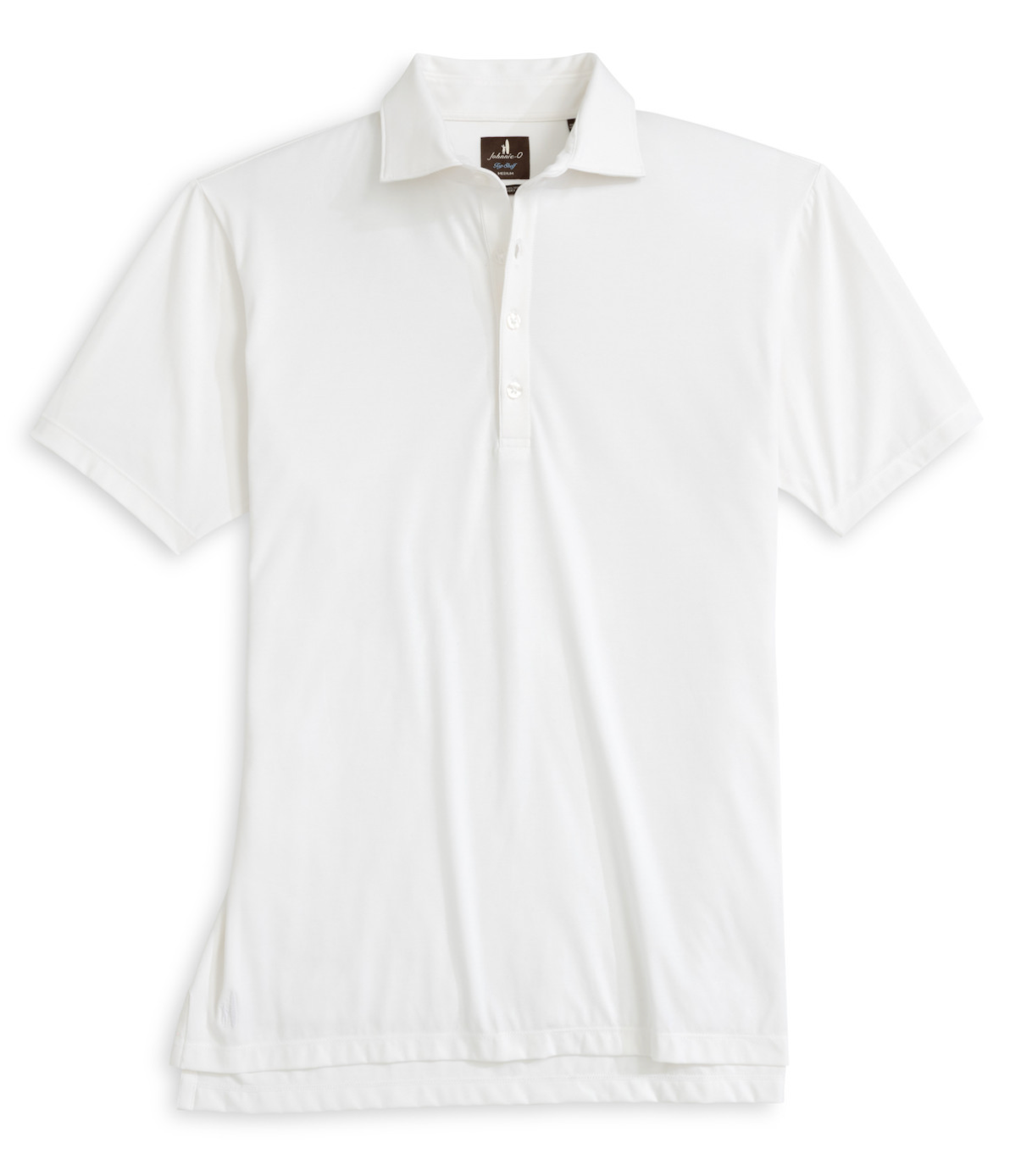 Fine Pique Knit 4-Button Polo-Elba Solid