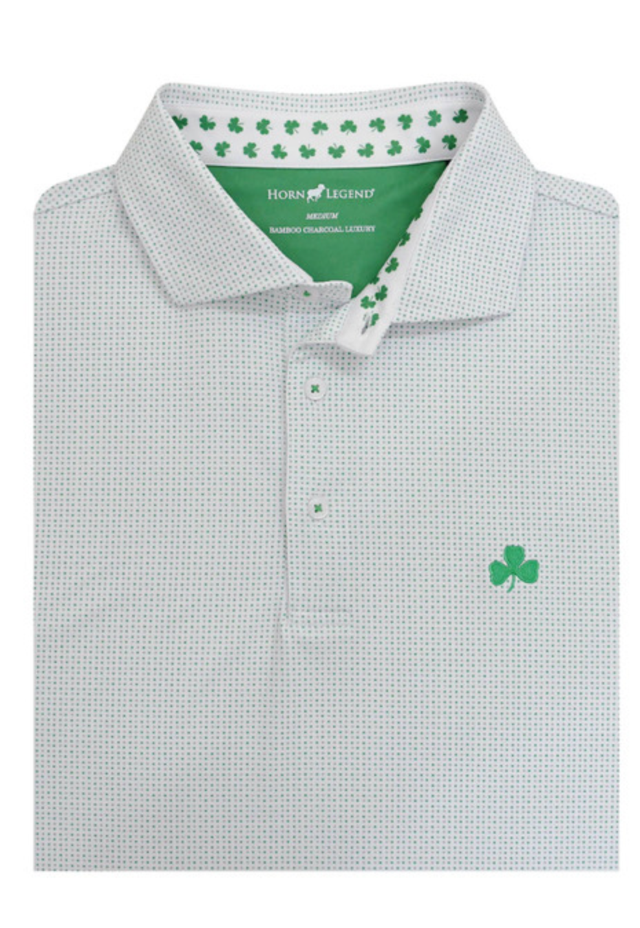 Shamrock White Custom Trim Checker Polo