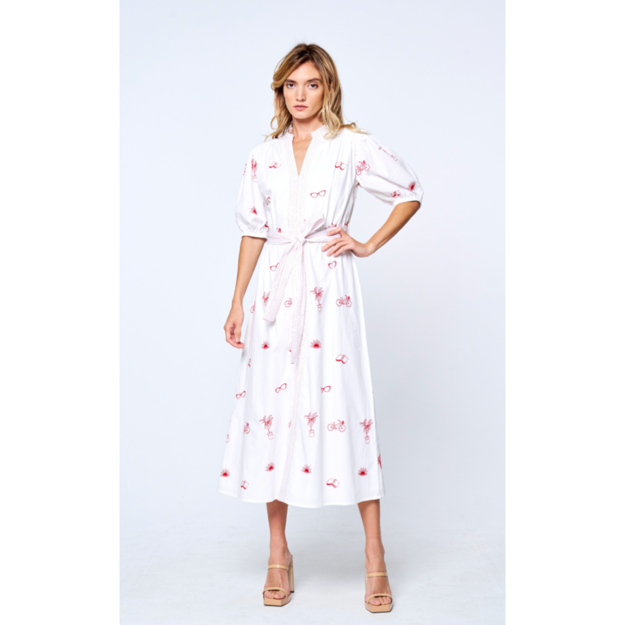 Embroidered Midi Dress
