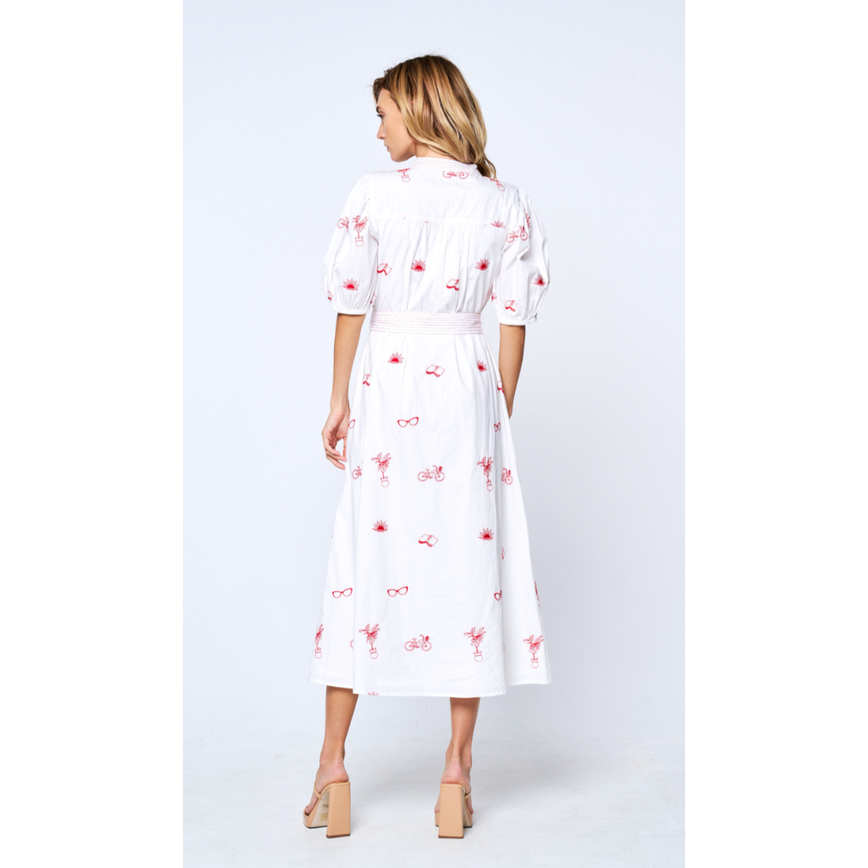 Embroidered Midi Dress