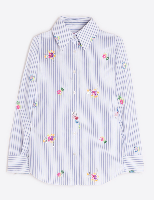 Shirt Mafalda Rayas Bordado Lentejuela