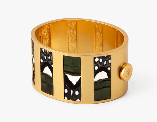 Sage Striped Hinge Cuff