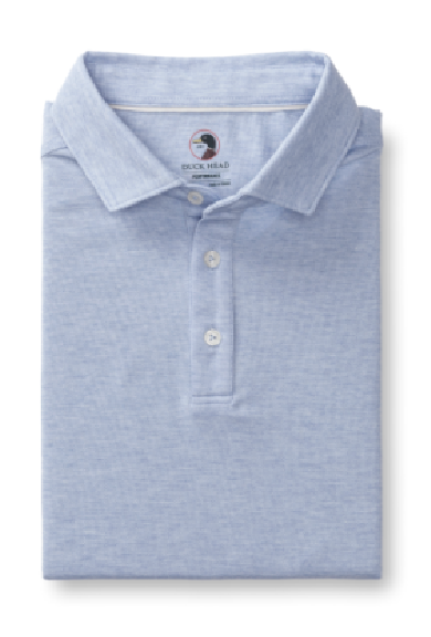 Summerford Performance Pique Polo in Serenity Blue Heather