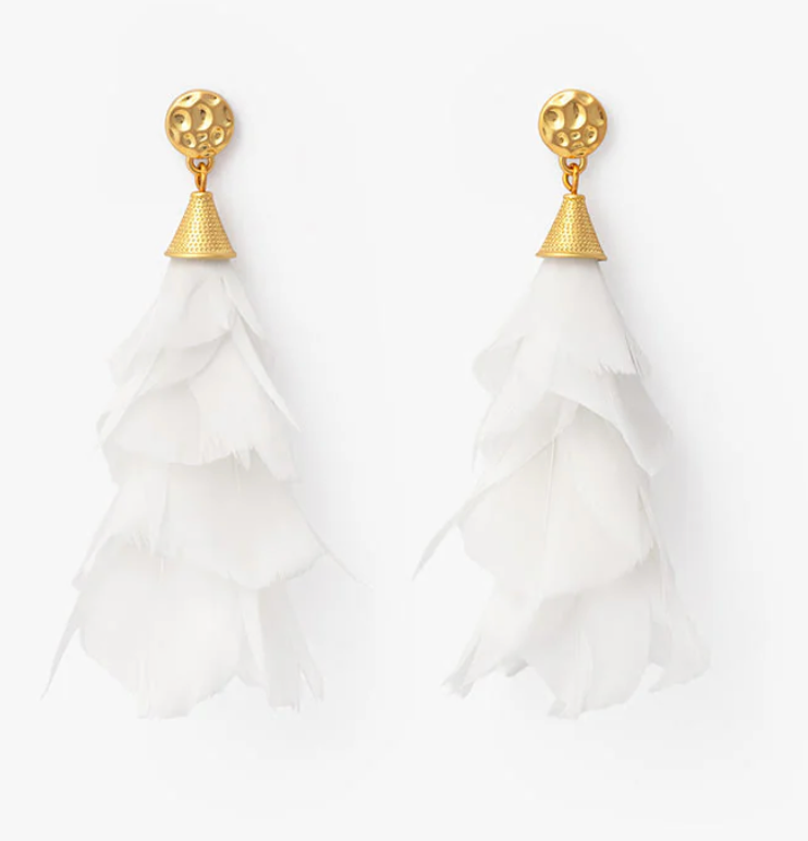 Jane Dangling Feather Earrings