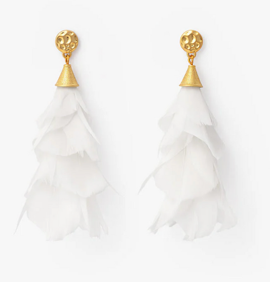 Jane Dangling Feather Earrings