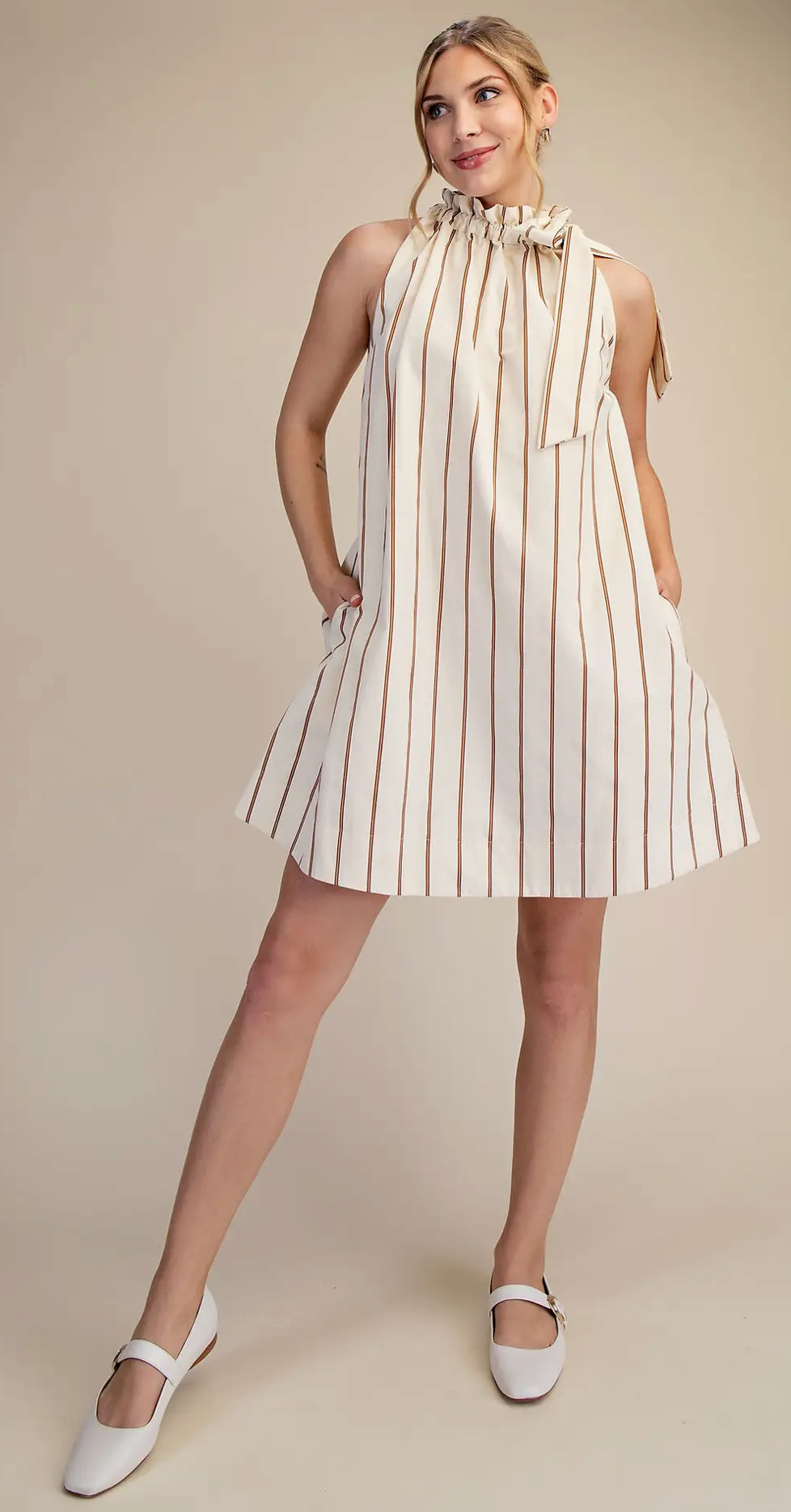 Sorbet Mini Dress-Champagne