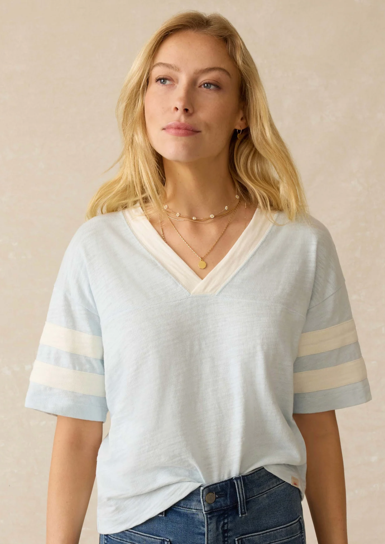 Sunwashed Midweight Organic Varsity Tee