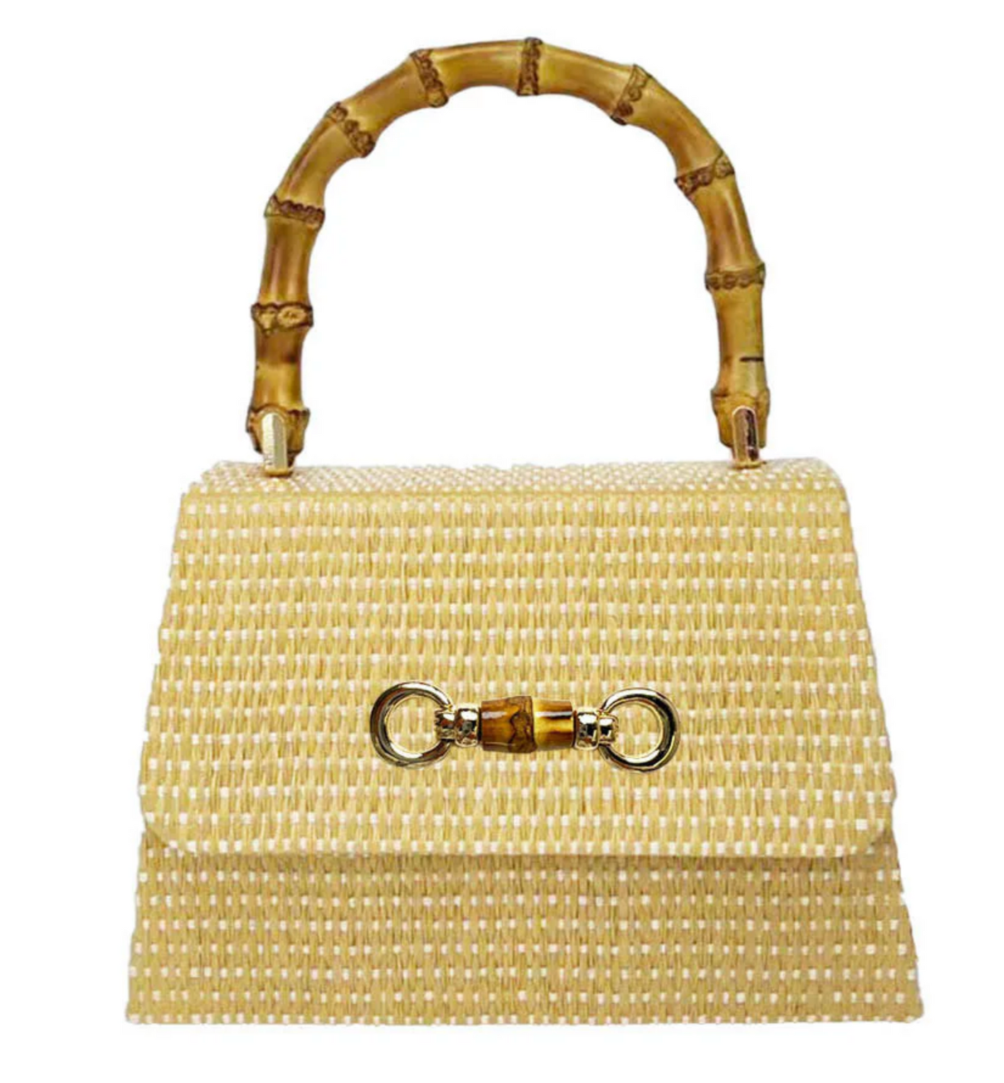 Straw Lulu Bag With Bamboo Handle