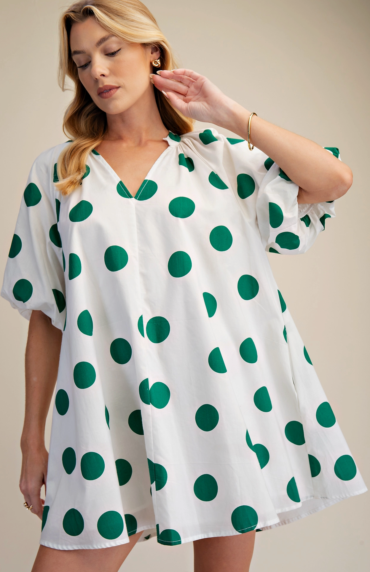 Pinch Me Puff-Sleeve Mini Dress