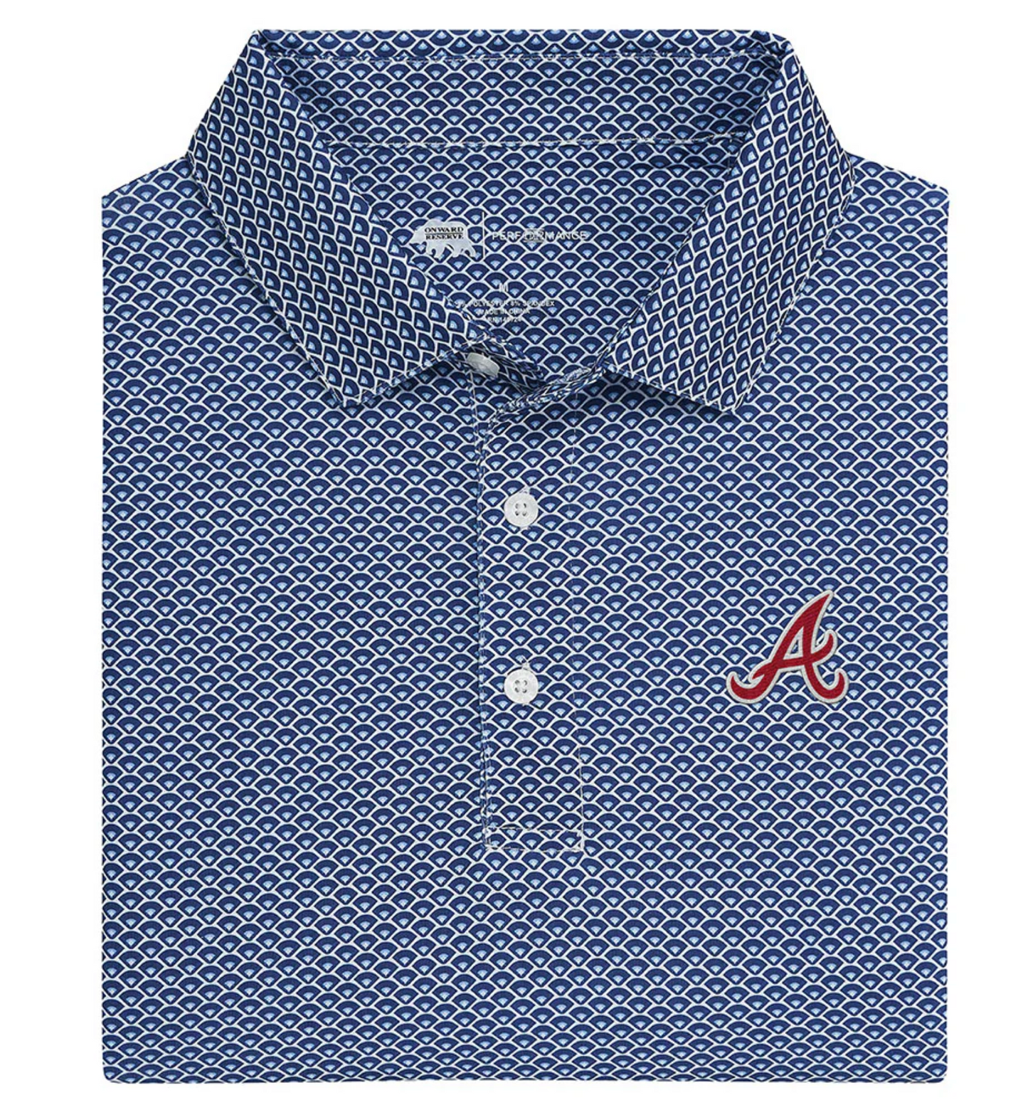 Braves Script A Outline Home Team Printed Polo