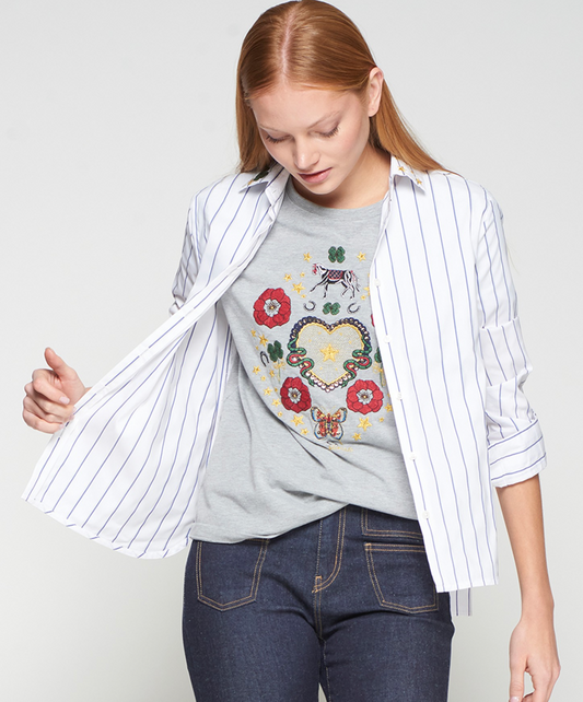 Shirt Isa Emb Raya Azul