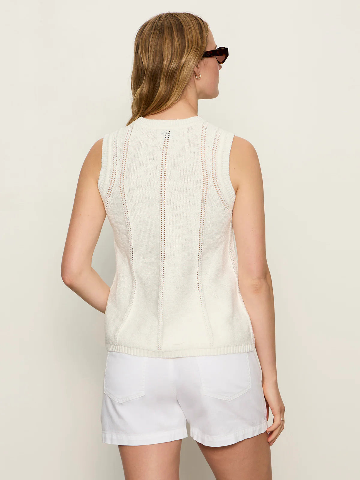 Easy Pointelle Shell in Chalk