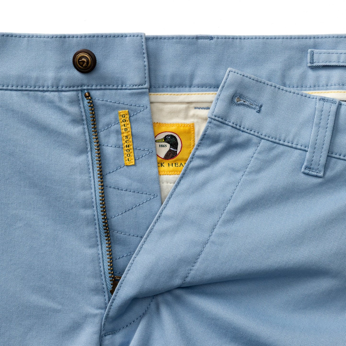 5" Gold School Chino Short in Chambray Blue