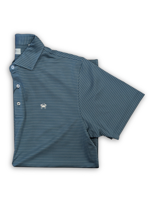 Jimmy Knows Crab Polo- Teal/Silver