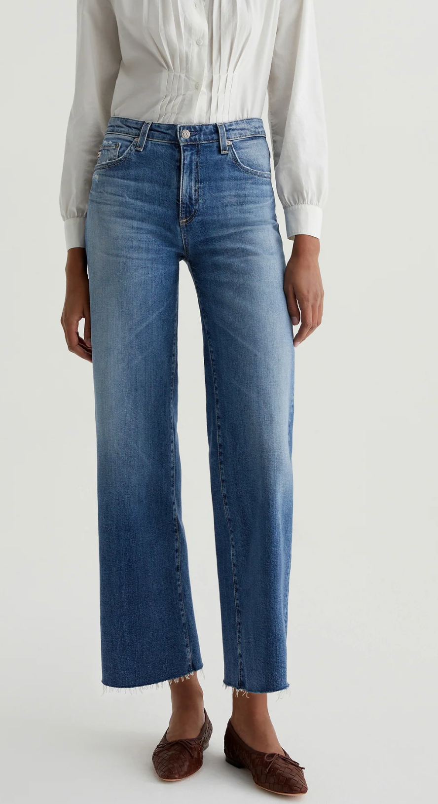 Saige Wide Leg Crop-Mid Rise Fit Jean