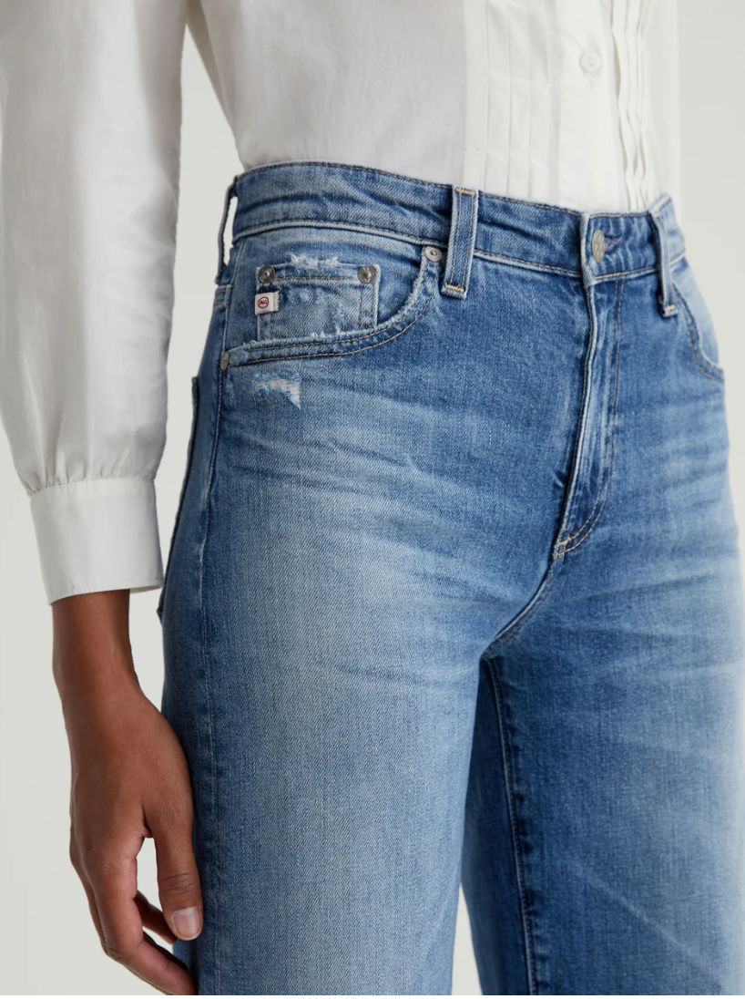 Saige Wide Leg Crop-Mid Rise Fit Jean