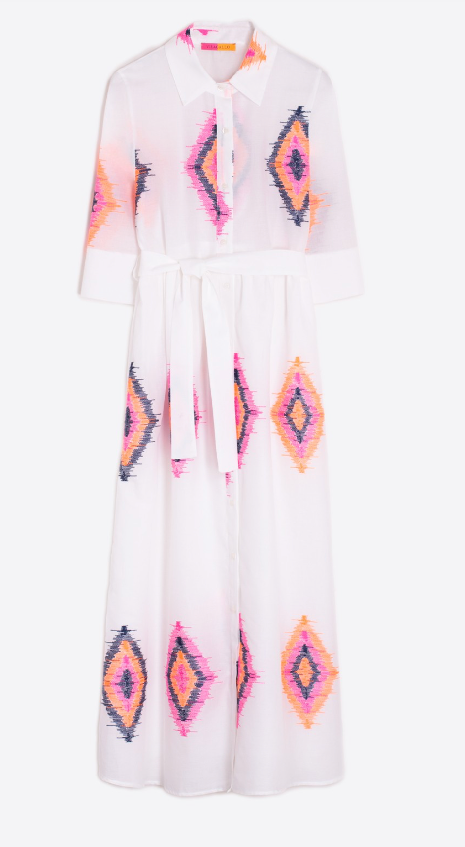 Natalia Bordado Ikat Dress