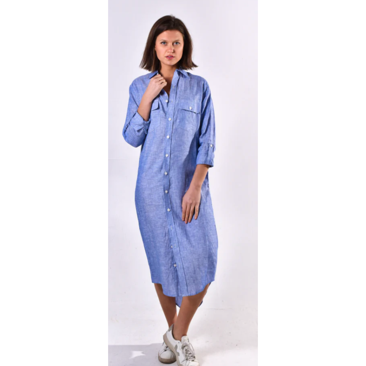 Linen Girlfriend Midi Dress