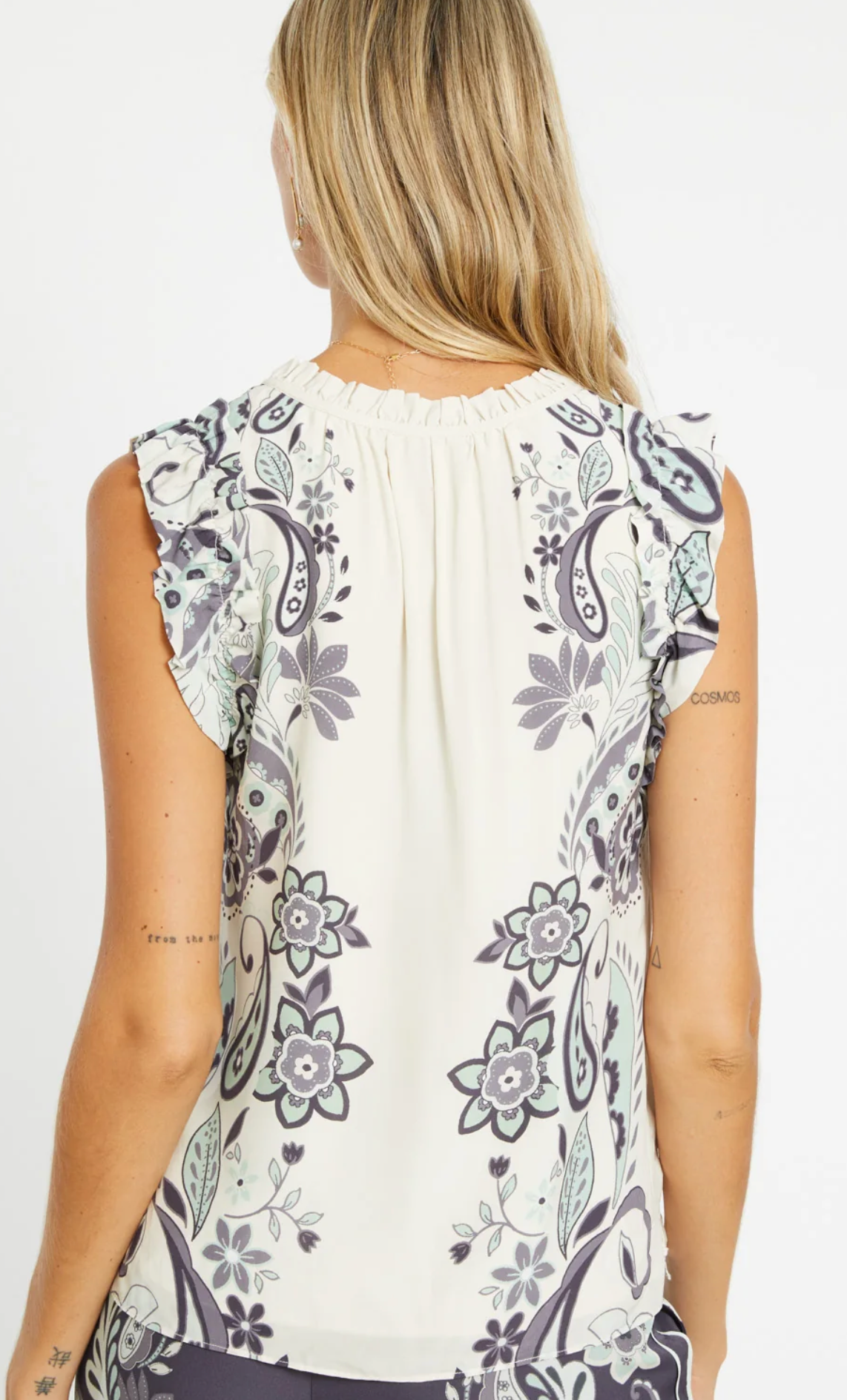 Alani Ivory Protea Paisley Top