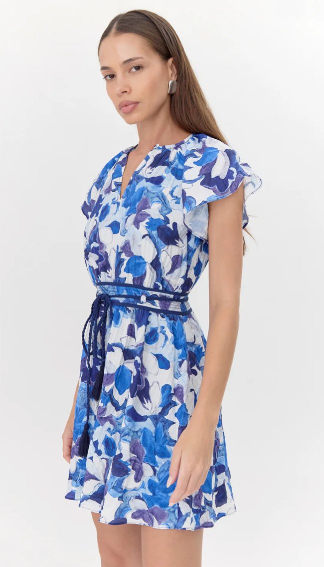 Aeila Textured Braided Belt Mini Dress