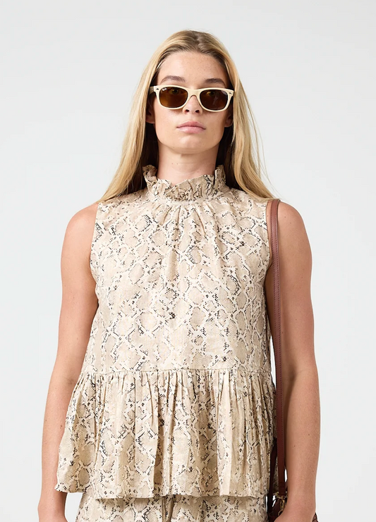 Daisy Metallic Linen Top