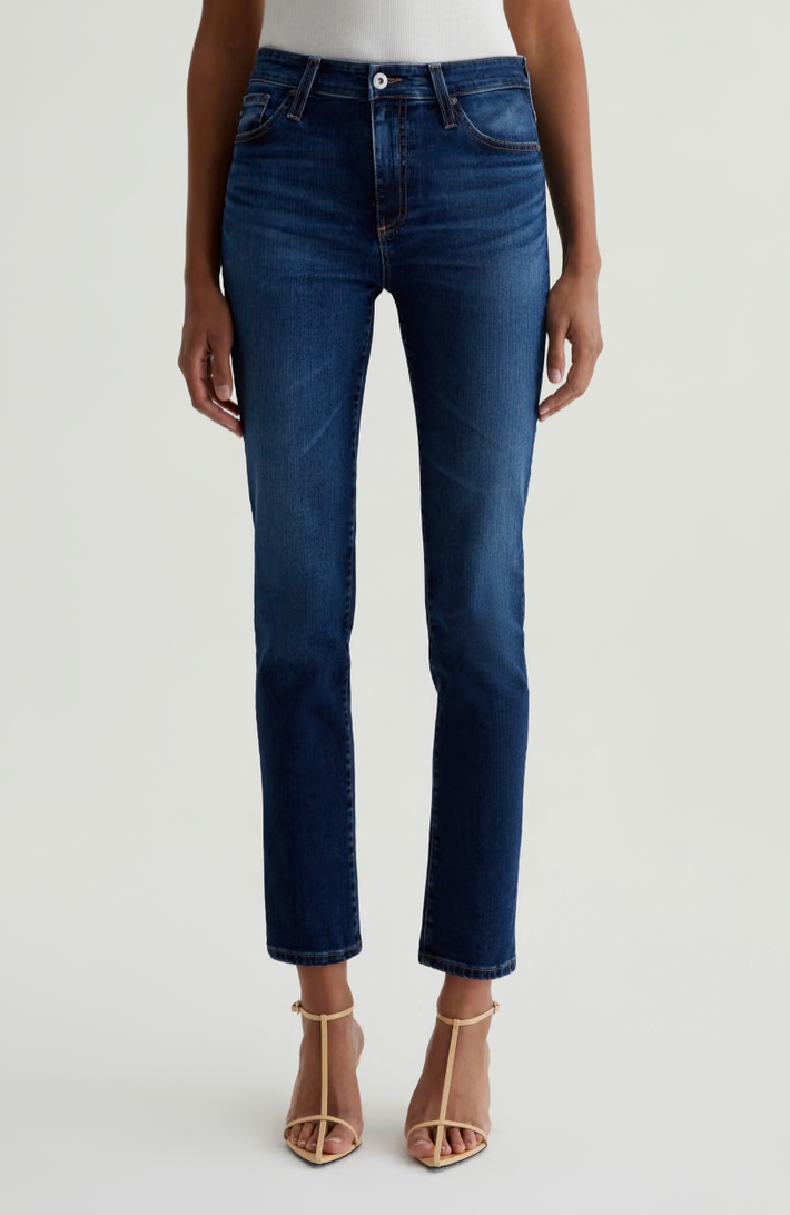 Mari Crop-Mid-Rise Slim Straight