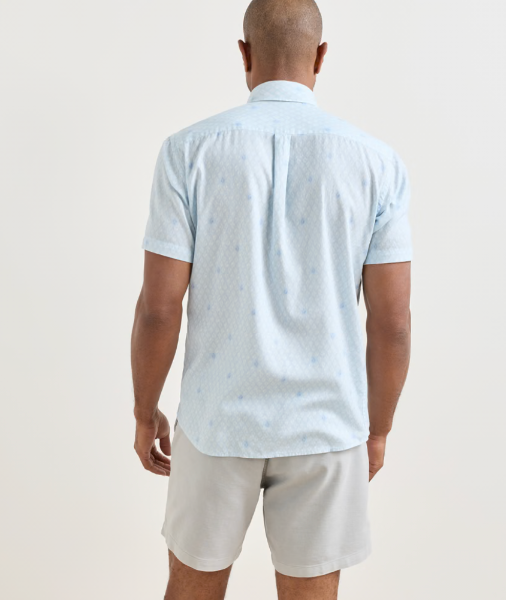 Whitehaven Cotton Lyocell Sport Shirt in Stream Blue