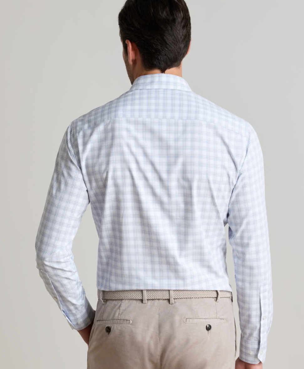 Bechtle Performance Poplin Sport Shirt in Iris Mist