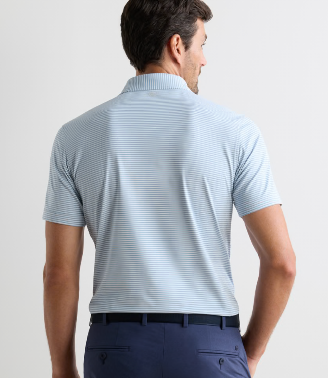 Ensemble Performance Jersey Polo in White/Light Willow