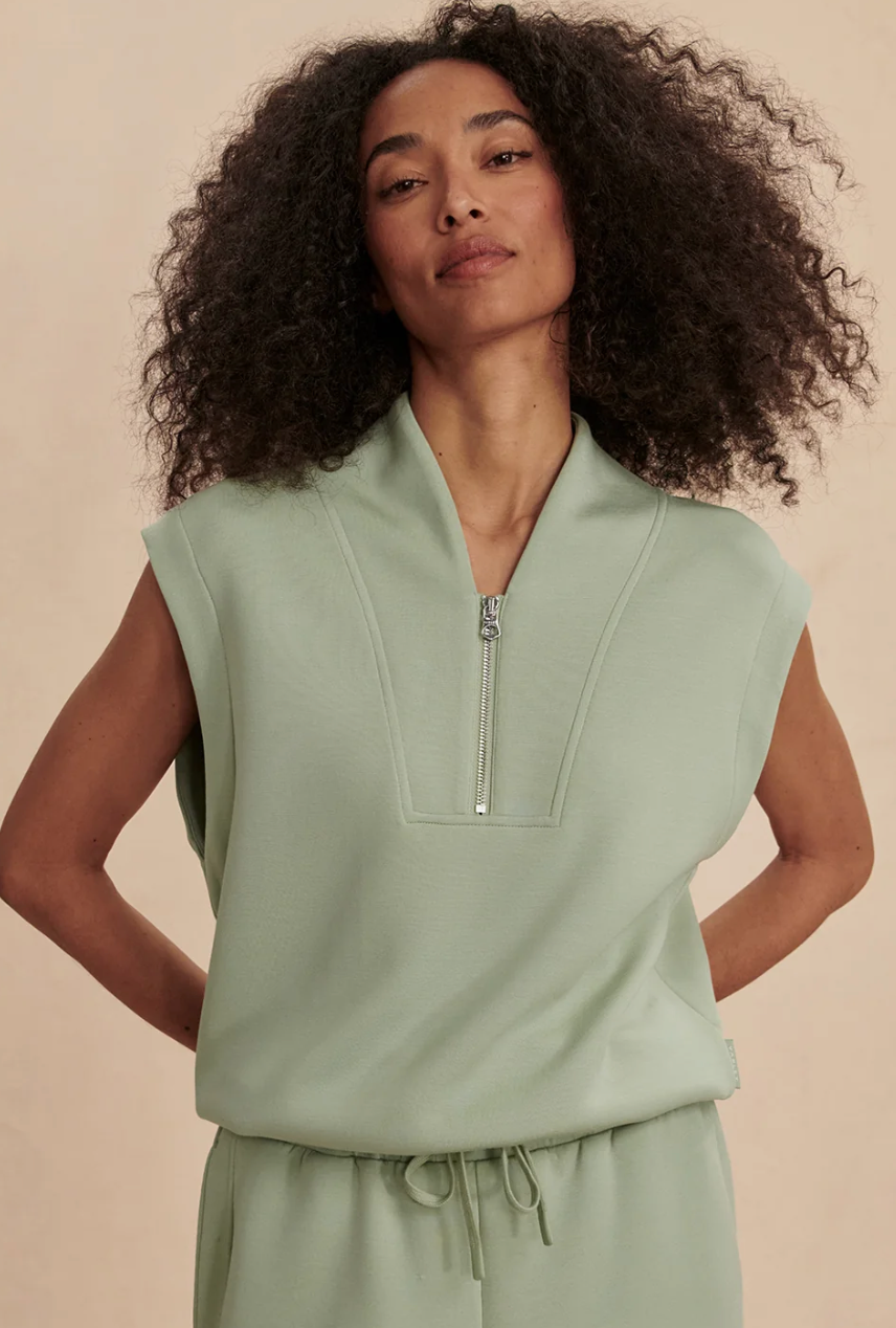 Loretta Half-Zip Sleeveless Sweat