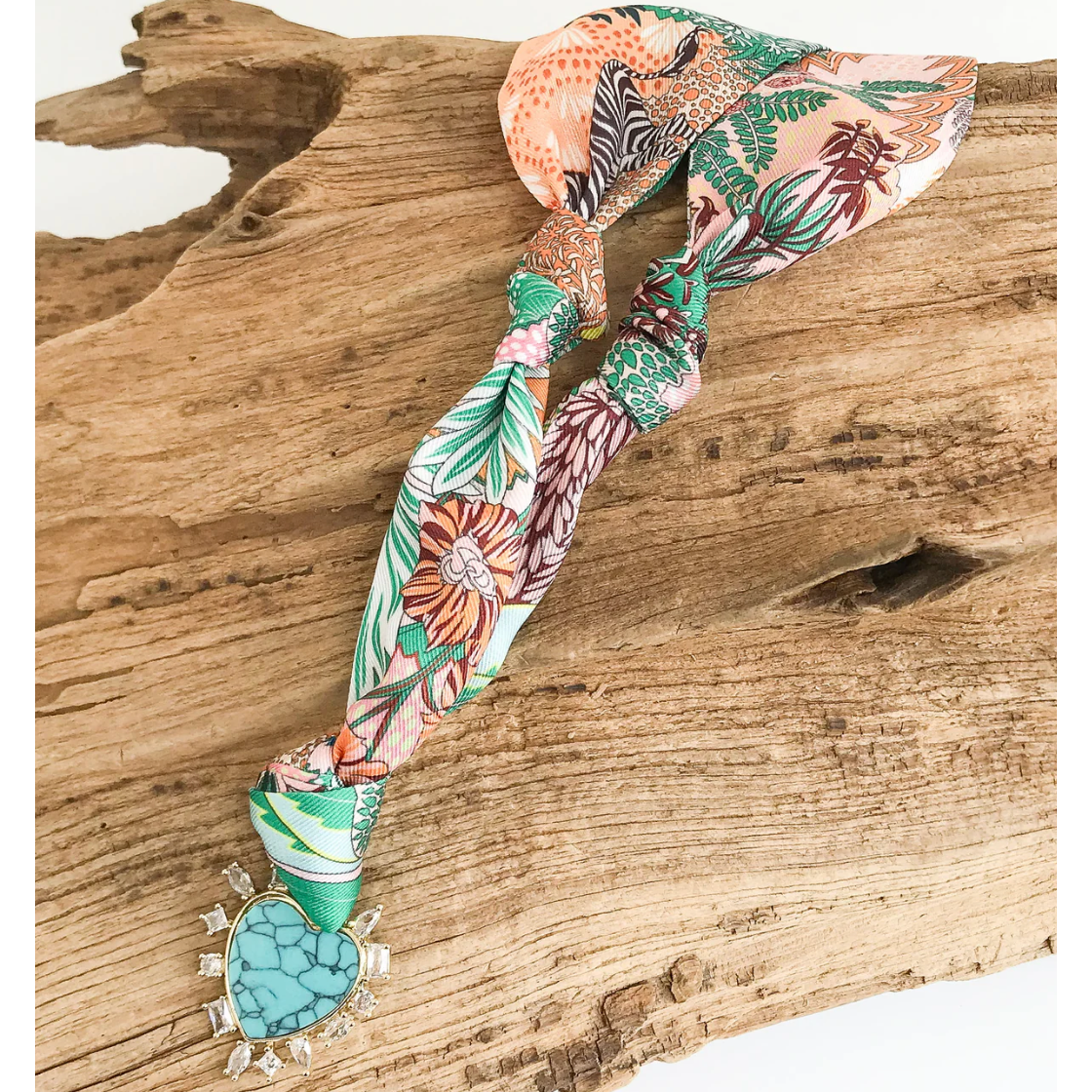 Abstract CZ Heart on Scarf