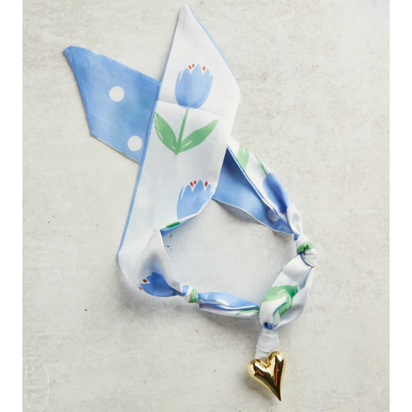 Puff Heart on Scarf Necklace