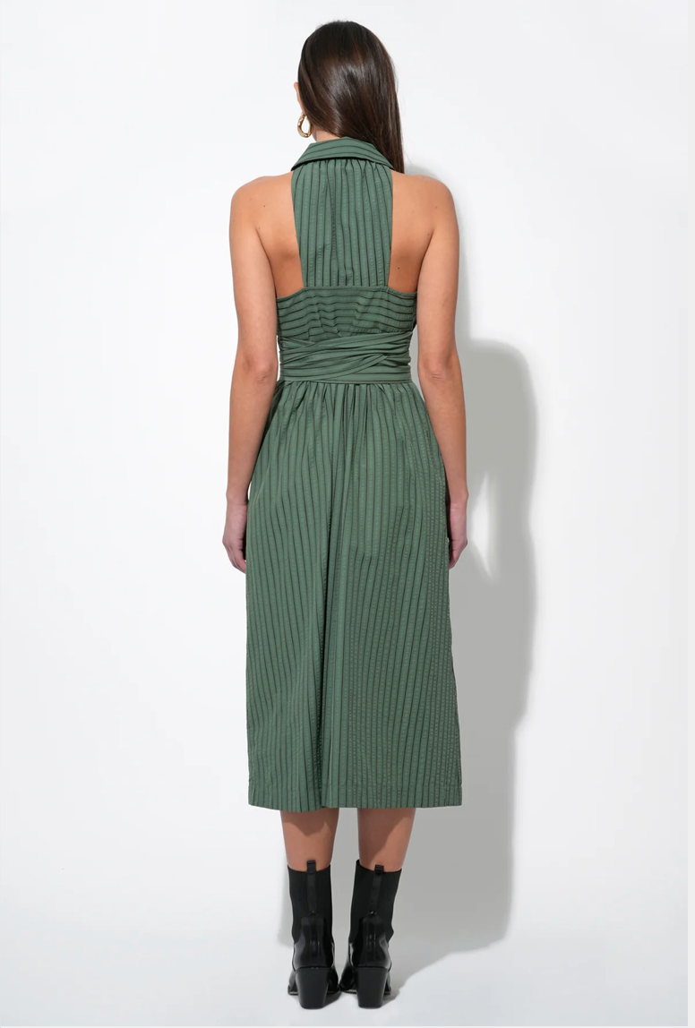 Rosa Flutter Halter Collared Dress