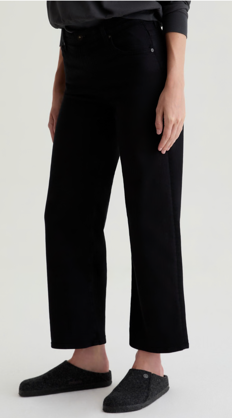 Saige Wide Leg Crop-Mid Rise Fit