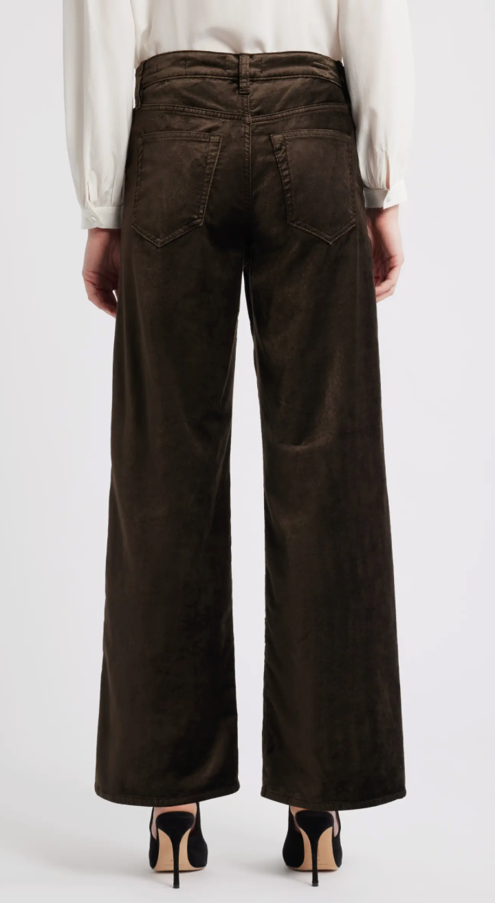 Le Slim Palazzo Velveteen Pants