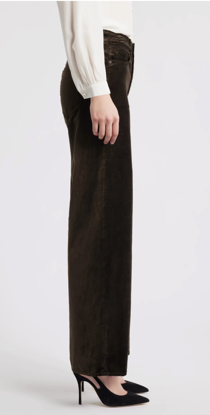 Le Slim Palazzo Velveteen Pants