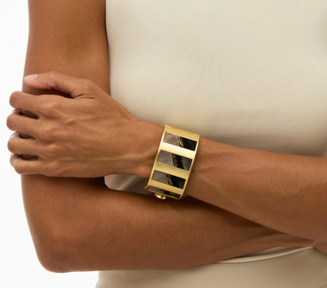 Nia Striped Hinge Cuff