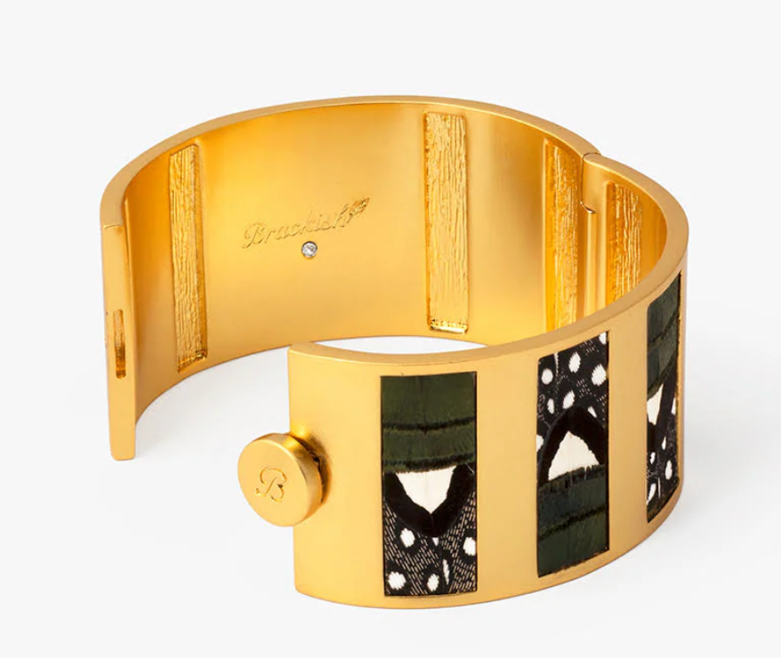 Sage Striped Hinge Cuff