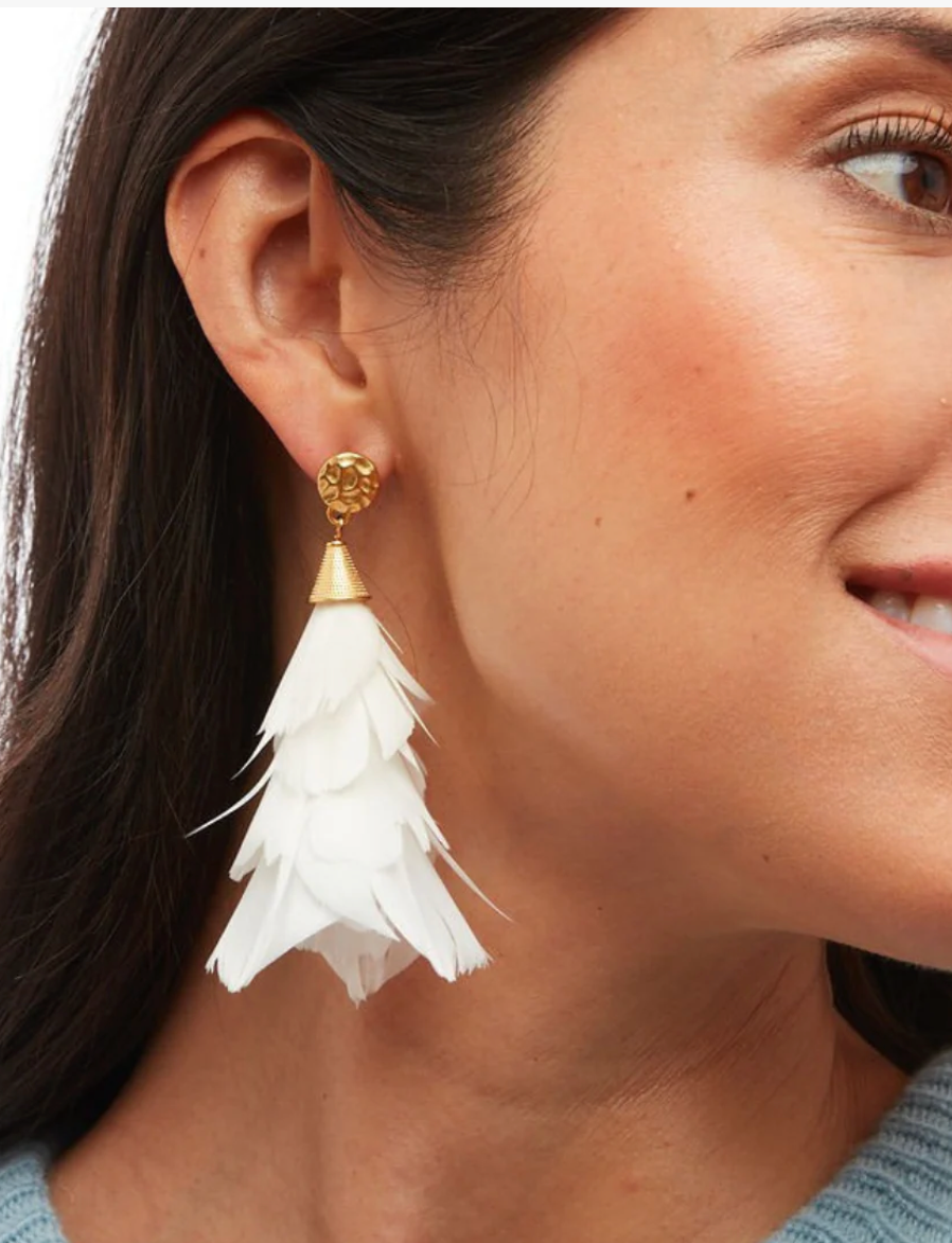 Jane Dangling Feather Earrings