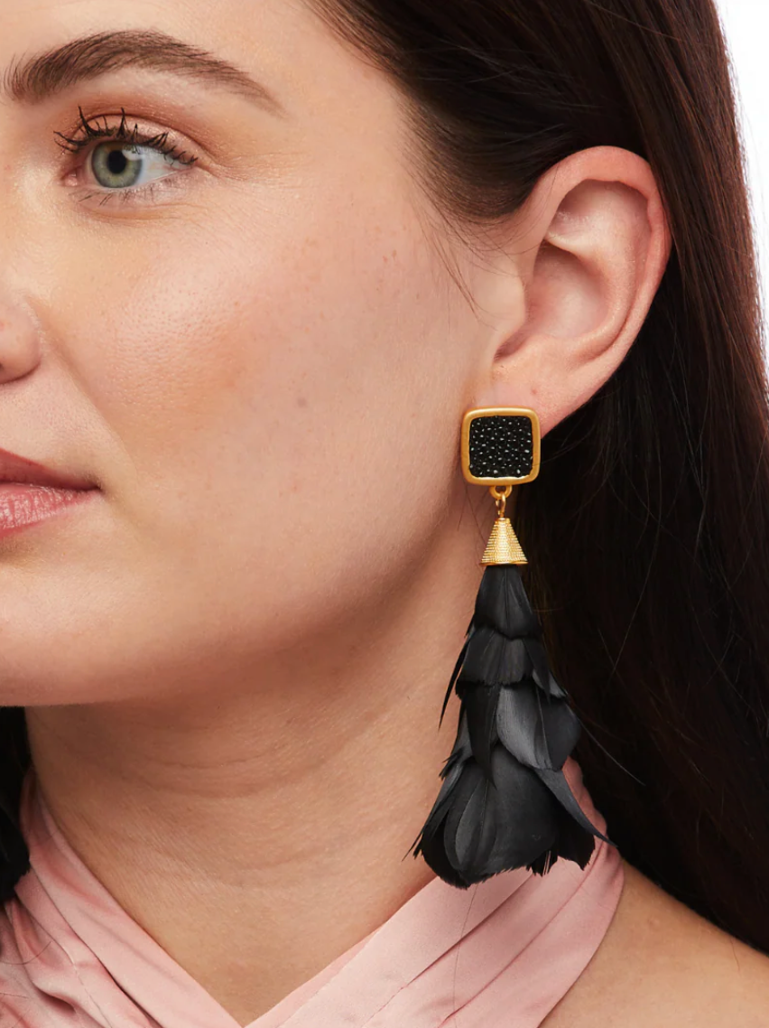 Parades Statement Earrings-Stingray Inlaid