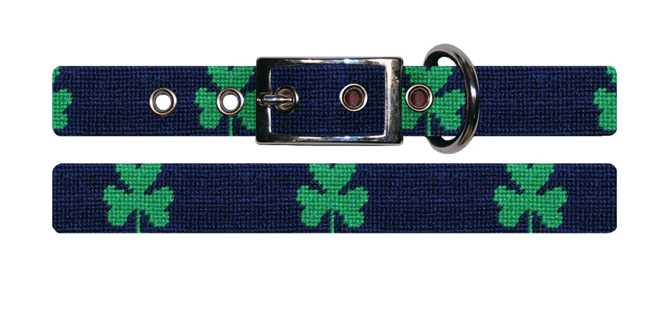 Navy Shamrock Dog Collar