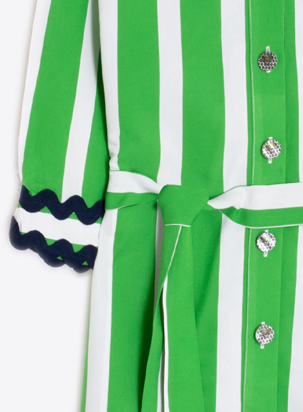 Green and White Shirt Dress