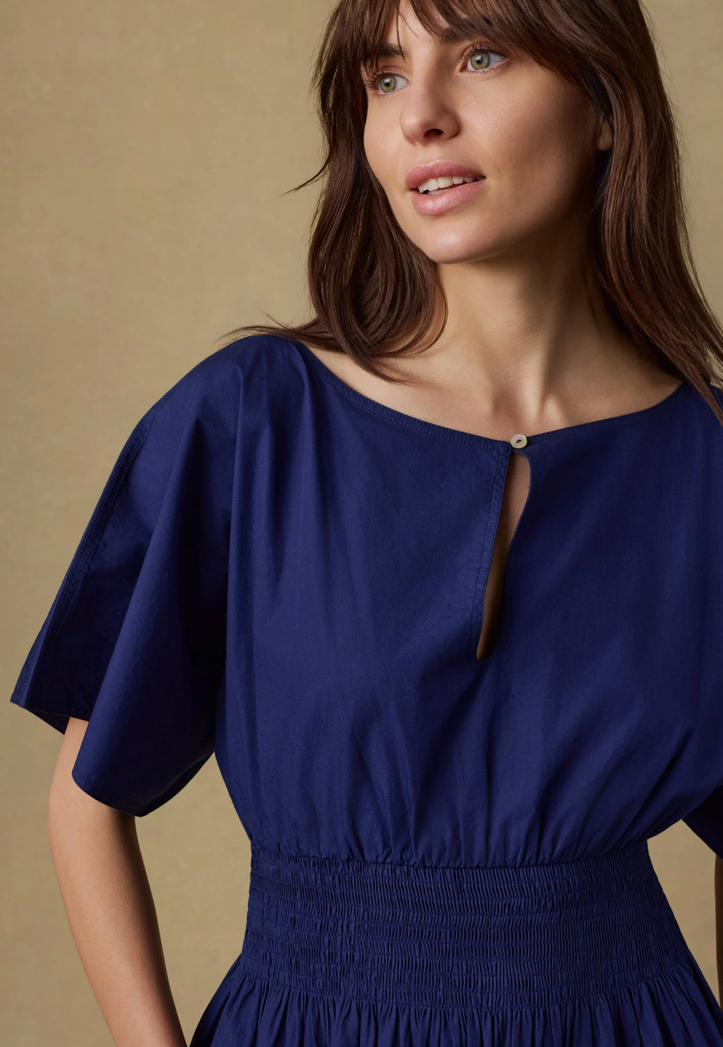 Coastal Poplin Elia Smocked Dress