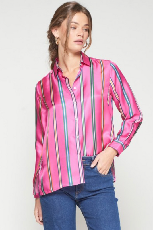 Shirt Tea Raya Rosa Seda Print