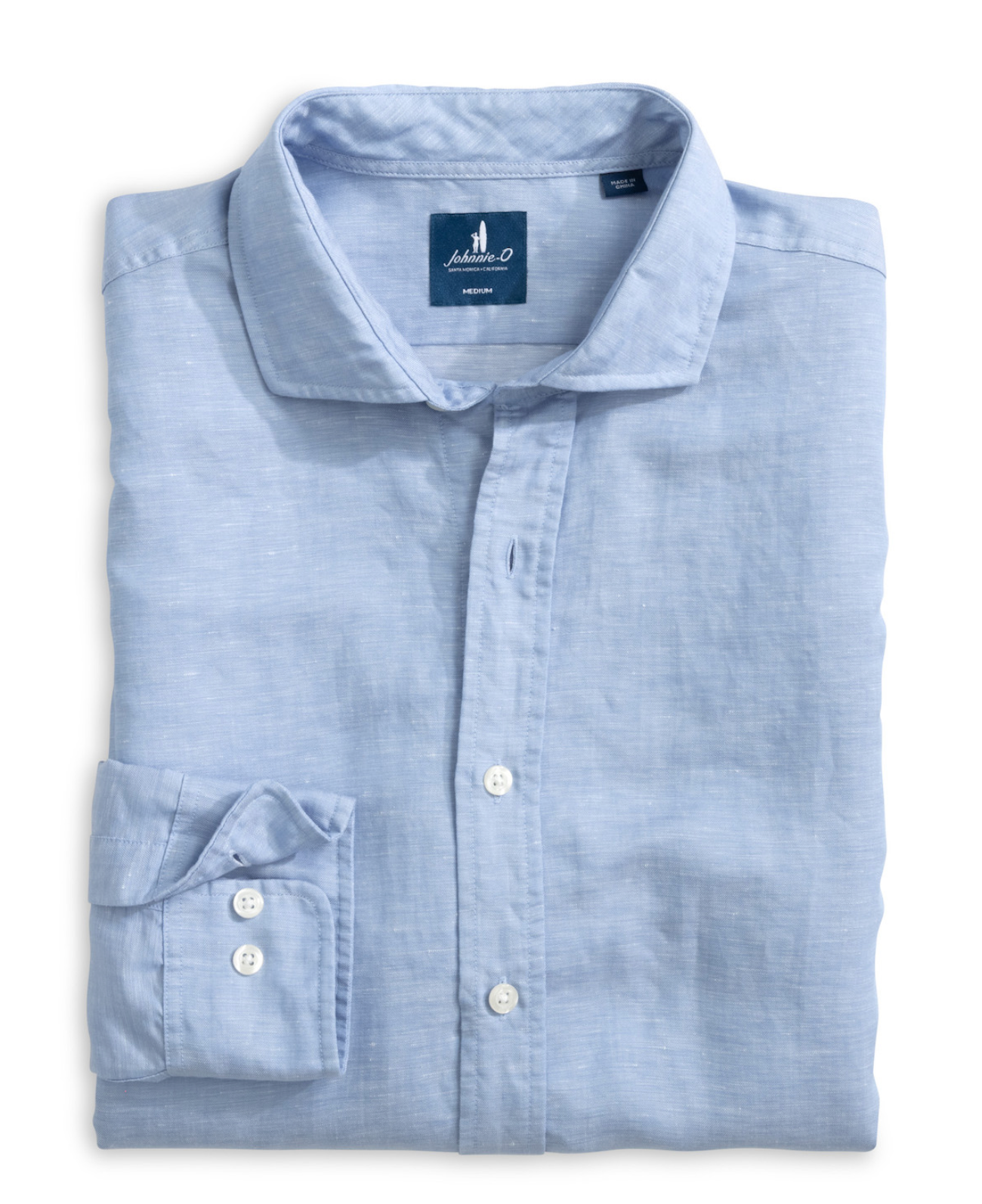 Linen Blend Button Down Shirt-McCarthy Solid