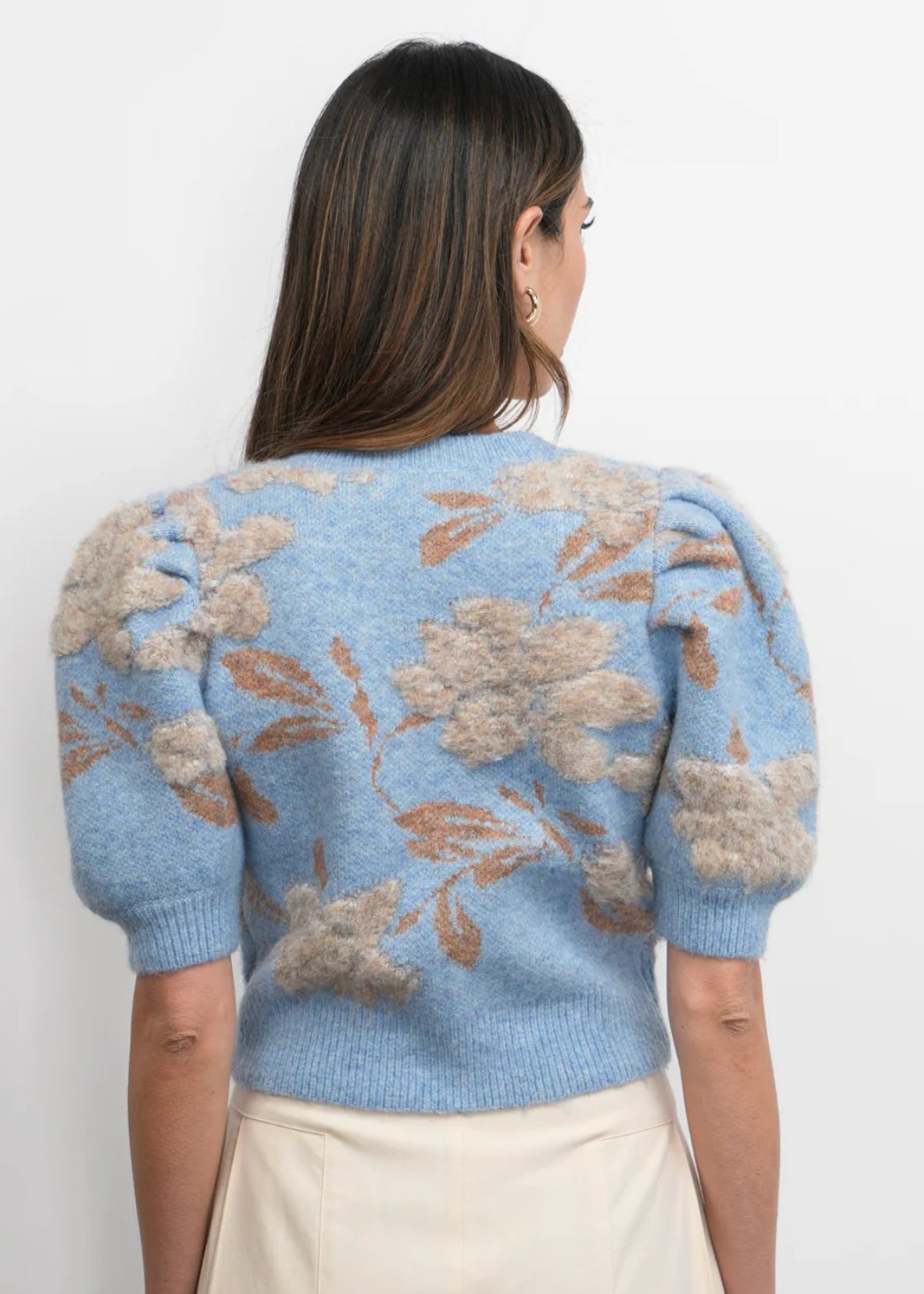 Taly Floral Puff Sleeve Cardigan